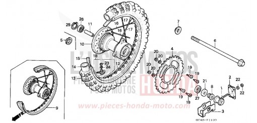 HINTERRAD (RF/RG/RH/RJ/RK) CR80RJ de 1988